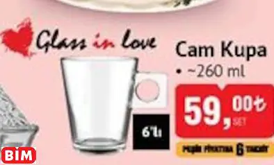 Glass İn Love Cam Kupa