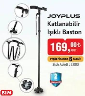 Joyplus Katlanabilir Işıklı Baston Joyplus Katlanabilir Işıklı Baston