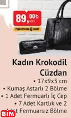 Kadın Krokodil Cüzdan