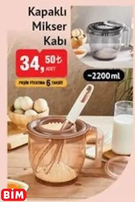 Kapaklı Mikser Kabı Kapaklı Mikser Kabı