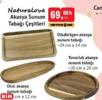 Naturalove Oval Akasya Sunum Tabağı