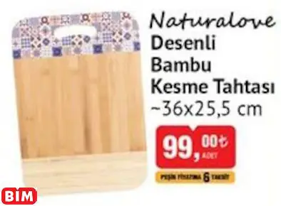 Naturalove Desenli Bambu Kesme Tahtası