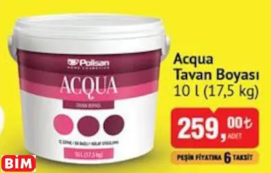 Polisan Acqua Tavan Boyası Polisan Acqua Tavan Boyası