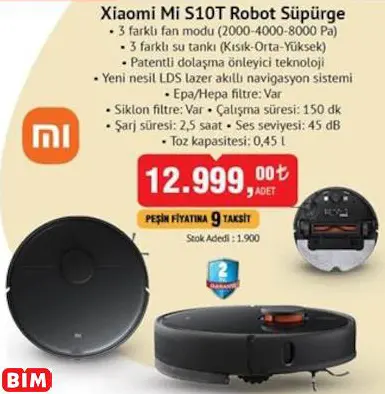 Xiaomi Xiaomi Mi S10T Robot Süpürge Xiaomi Xiaomi Mi S10T Robot Süpürge