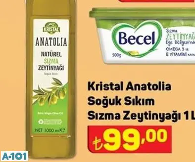 Kristal Anatolia Soğuk Sıkım Sızma Zeytinyağı