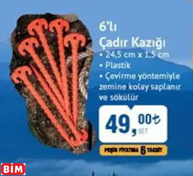 6’lı Çadır Kazığı 6’lı Çadır Kazığı