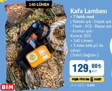 Sensörlü Ve Çift Işıklı Kafa Lambası