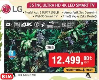 LG 55 İNÇ ULTRA HD 4K LED SMART TV