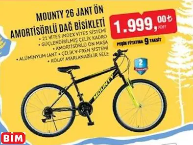 MOUNTY 26 JANT ÖN AMORTİSÖRLÜ DAĞ BİSİKLETİ