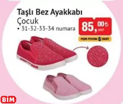 Taşlı Bez Ayakkabı Çocuk Taşlı Bez Ayakkabı Çocuk