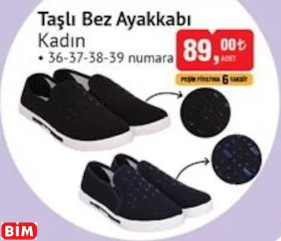 Taşlı Bez Ayakkabı Kadın