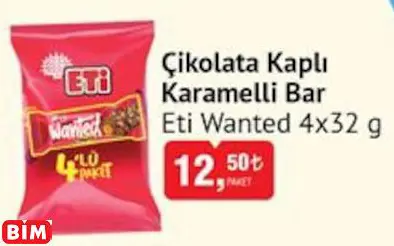 Eti Wanted  Çikolata Kaplı Karamelli Bar