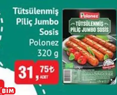 Polonez  Tütsülenmiş Piliç Jumbo Sosis
