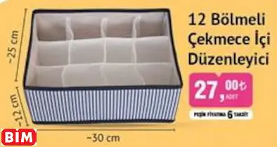 12 Bölmeli Çekmece İçi Düzenleyici 12 Bölmeli Çekmece İçi Düzenleyici