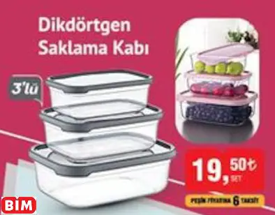 Dikdörtgen Saklama Kabı