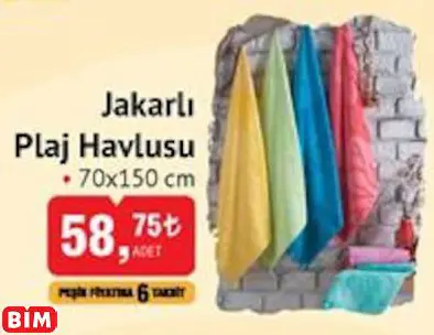 Jakarlı Plaj Havlusu Jakarlı Plaj Havlusu