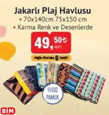 Jakarlı Plaj Havlusu Jakarlı Plaj Havlusu