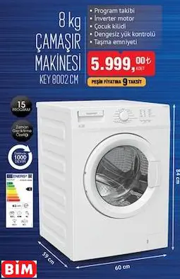 Keysmart 8 Kg Çamaşır Makinesi KEY 8002 cm Keysmart 8 Kg Çamaşır Makinesi KEY 8002 cm