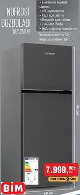 Keysmart Nofrost Buzdolabı KEY 250 NF