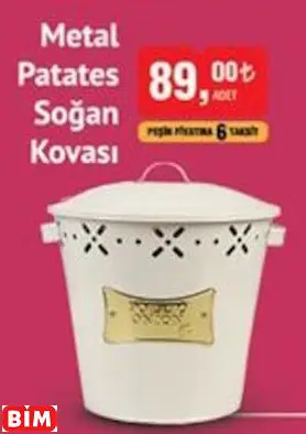 Metal Patates Soğan Kovası