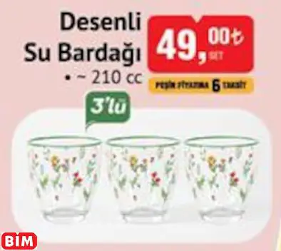 Desenli Su Bardağı