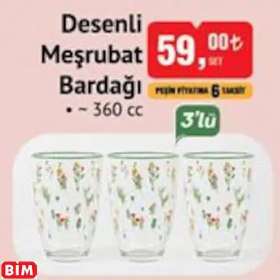 Desenli  Meşrubat  Bardağı