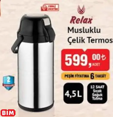Relax Musluklu Çelik Termos Relax Musluklu Çelik Termos