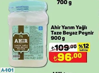 Ahir Yarım Yağlı Taze Beyaz Peynir