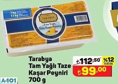 Tarabya Tam Yağlı Taze Kaşar Peyniri