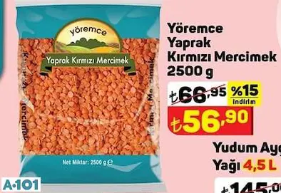 Yöremce Yaprak Kırmızı Mercimek