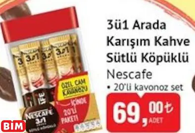 Nescafe 3ü1 Arada Karışım Kahve Sütlü Köpüklü Nescafe 3ü1 Arada Karışım Kahve Sütlü Köpüklü