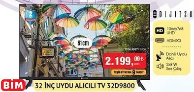 Dijitsu 32 İNÇ UYDU ALICILI TV/Televizyon 32D9800