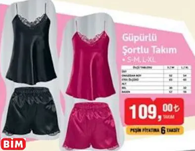 Güpürlü Şortlu Takım Güpürlü Şortlu Takım