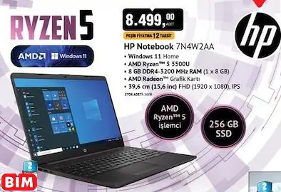 HP HP Notebook 7N4W2AA/Dizüstü Bilgisayar/Laptop