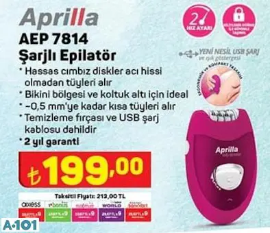 aprilla şarjlı epilatör