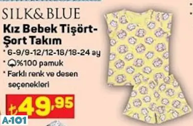Silk&Blue Kız Bebek Tişört Şort Takımı