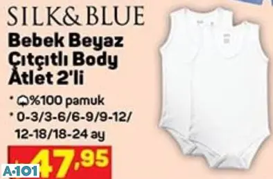 Silk&Blue Bebek Beyaz Çıtçıtlı Body Atlet