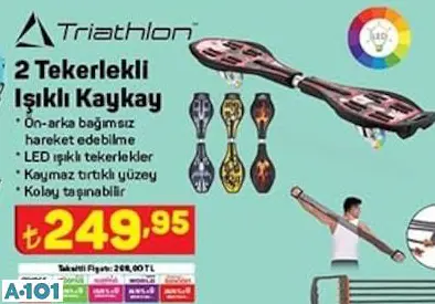 triathlon 2 tekerlekli ışıklı kaykay