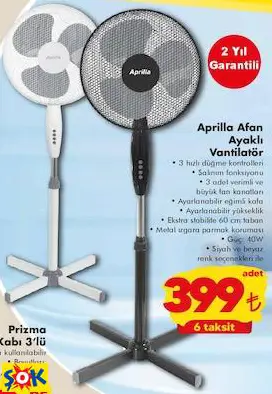 Aprilla Afan Ayaklı Vantilatör Aprilla Afan Ayaklı Vantilatör
