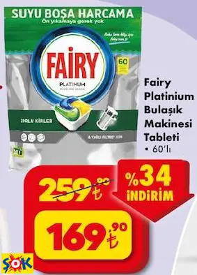 Fairy Platinium Bulaşık Makinesi Tableti