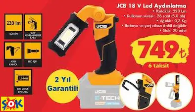 JCB 18 V Led Aydınlatma