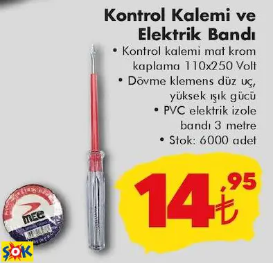 Kontrol Kalemi ve Elektrik Bandı