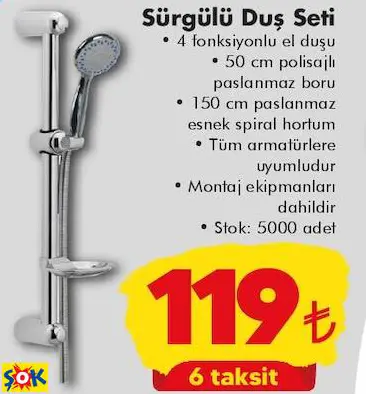 Sürgülü Duş Seti Sürgülü Duş Seti