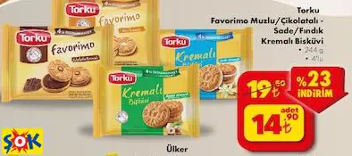 Torku Favorimo Muzlu/Çikolatalı - Sade/Fındık Kremalı Bisküvi
