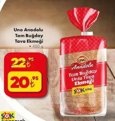 Uno Anadolu Tam Buğday Tava Ekmeği Uno Anadolu Tam Buğday Tava Ekmeği