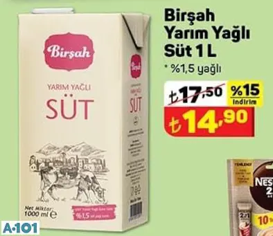 Birşah Yarım Yağlı Süt