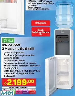 kiwi 3 musluklu su sebili