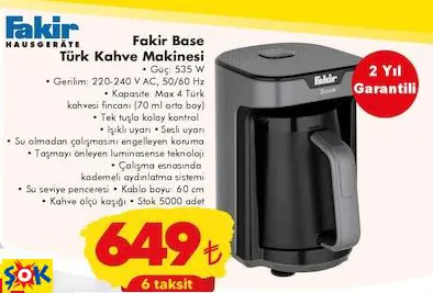 Fakir Base Türk Kahve Makinesi