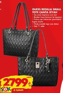 GUESS REGILLA SMALL TOTE ÇANTA SİYAH