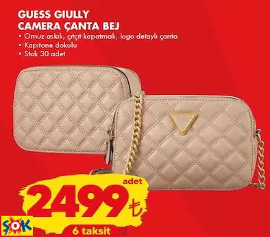 GUESS GIULLY CAMERA ÇANTA BEJ